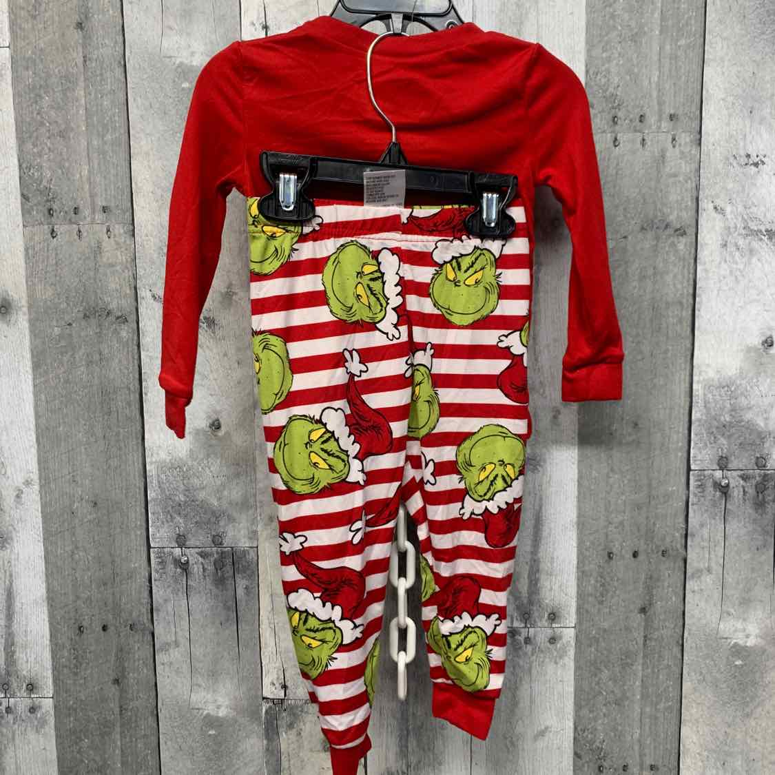 Size 2T Red/White Mid Brand 2pc PJs