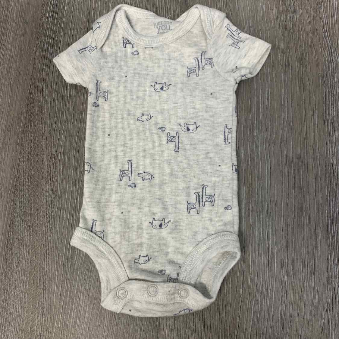 Size Preemie Gray Animal Print Carter's Bodysuit - OodlesCB