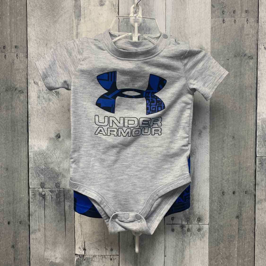 Size 3-6 Months Gray/Blue Sport Brand Shirt/Shorts