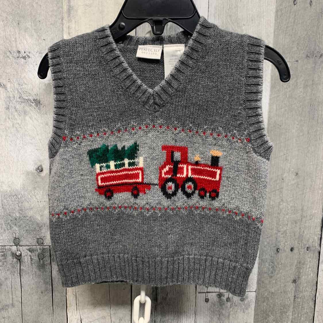 Size 18 Months Gray/Red Perfectly Dressed Sweater