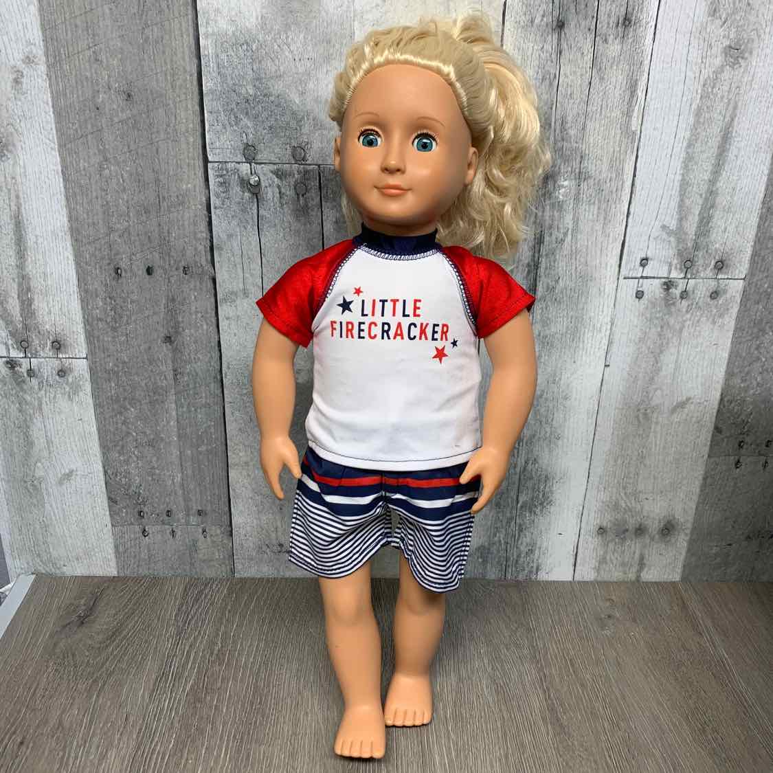 2pc 18" Little Firecracker Shirt/Shorts