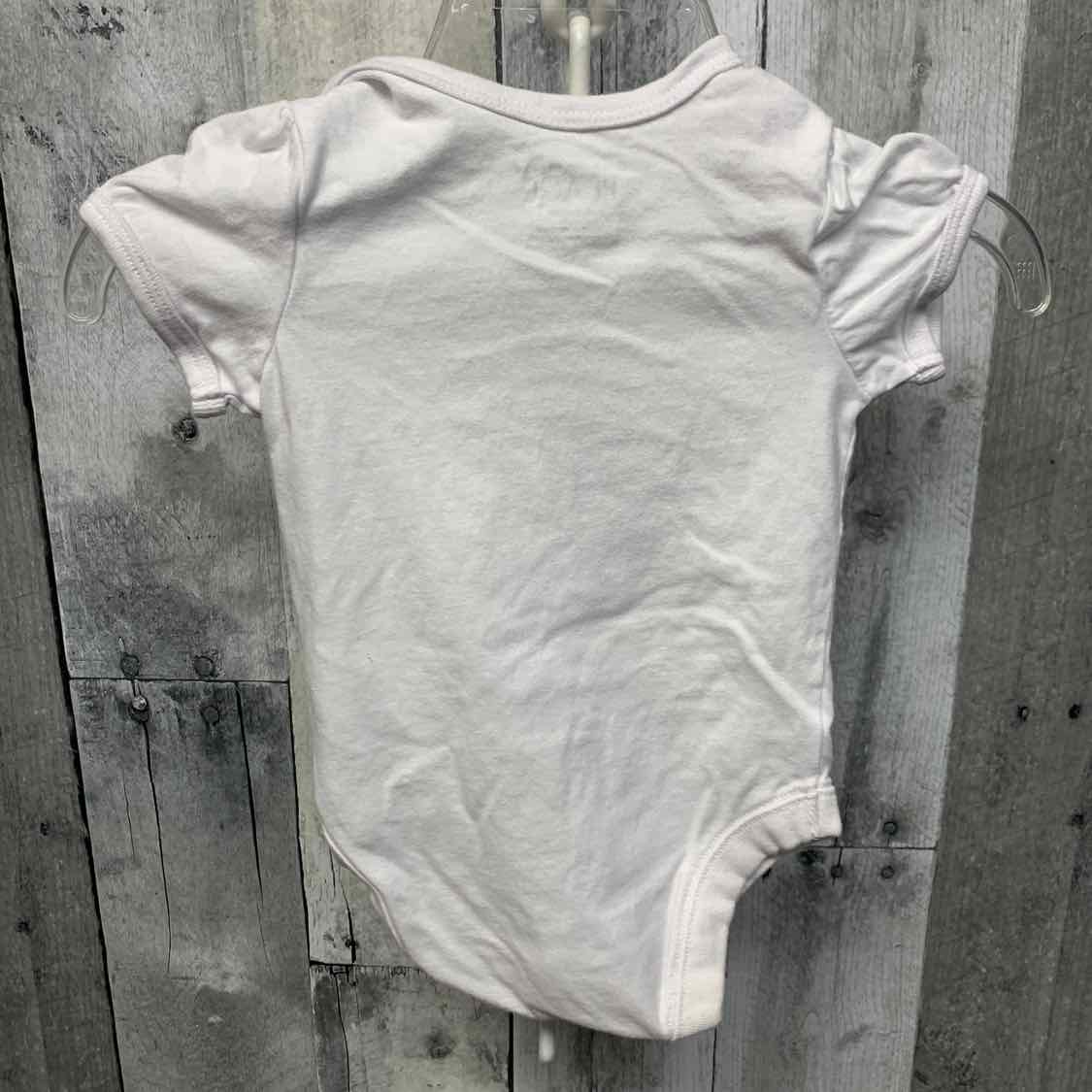 Size 0-3 Months White/Red Children's Place Bodysuit