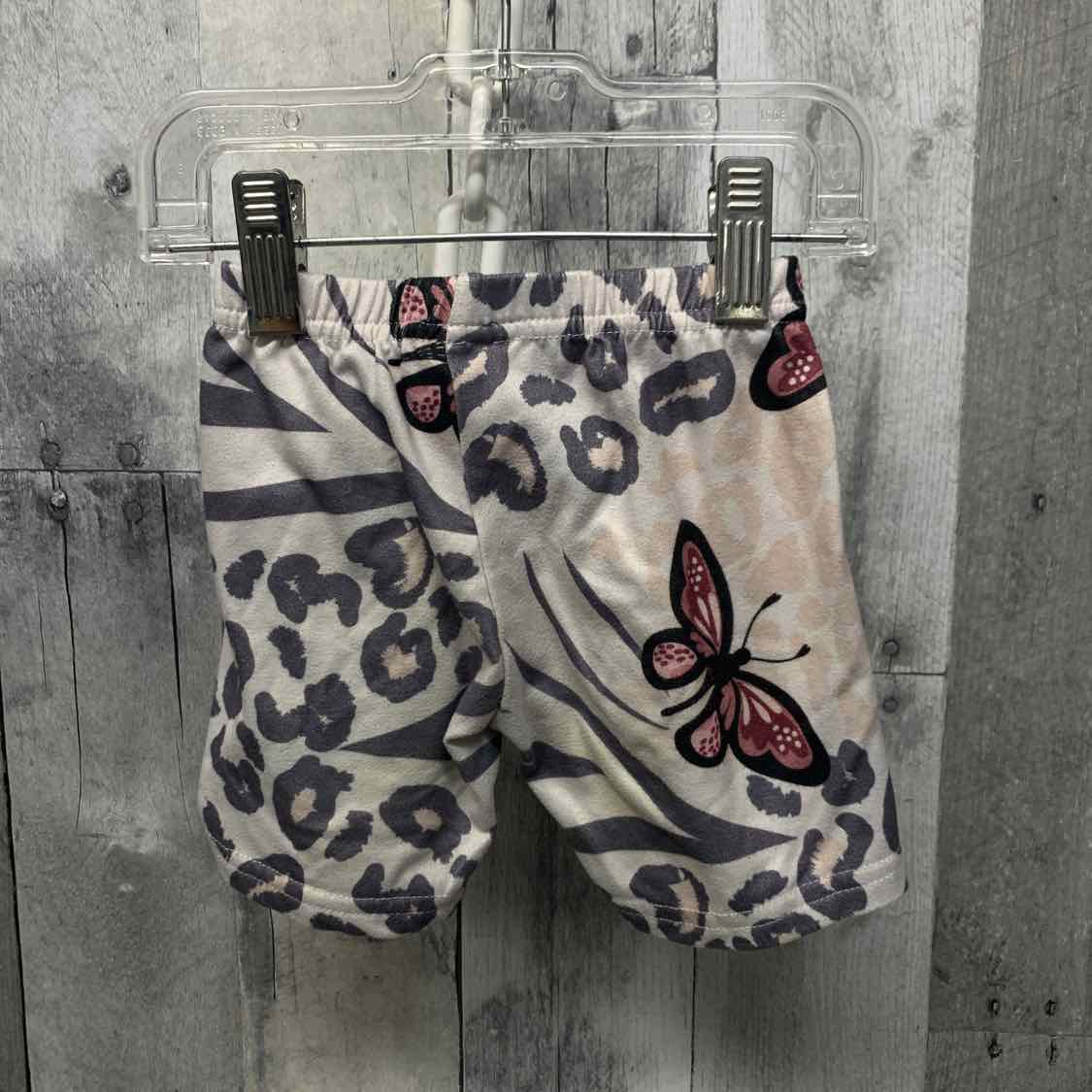 Size 2T Gray Animal Print Dot Dot Smile Shorts - Athletic - OodlesCB