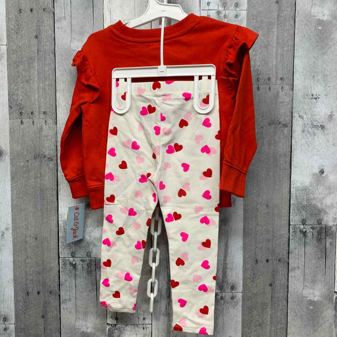 Size 2T Red/Pink Cat & Jack Shirt/Leggings