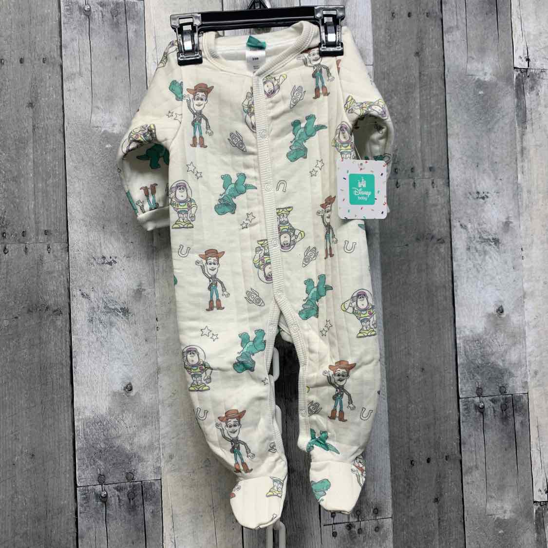 Size 3-6 Months Ivory Print Disney Footy PJs