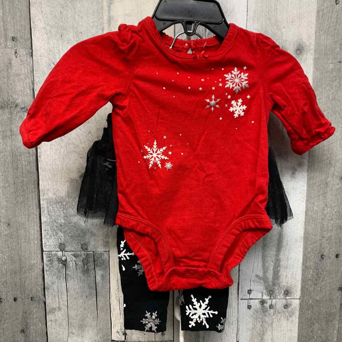 Size 3 Months Red/Black Carter's Shirt/Leggings