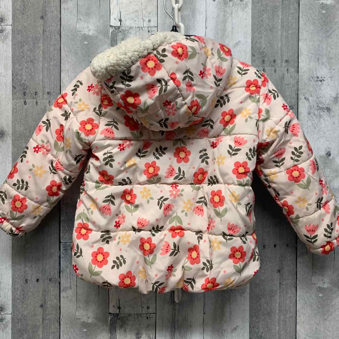 Size 4 Pink Floral Print B Brand Heavy Jacket