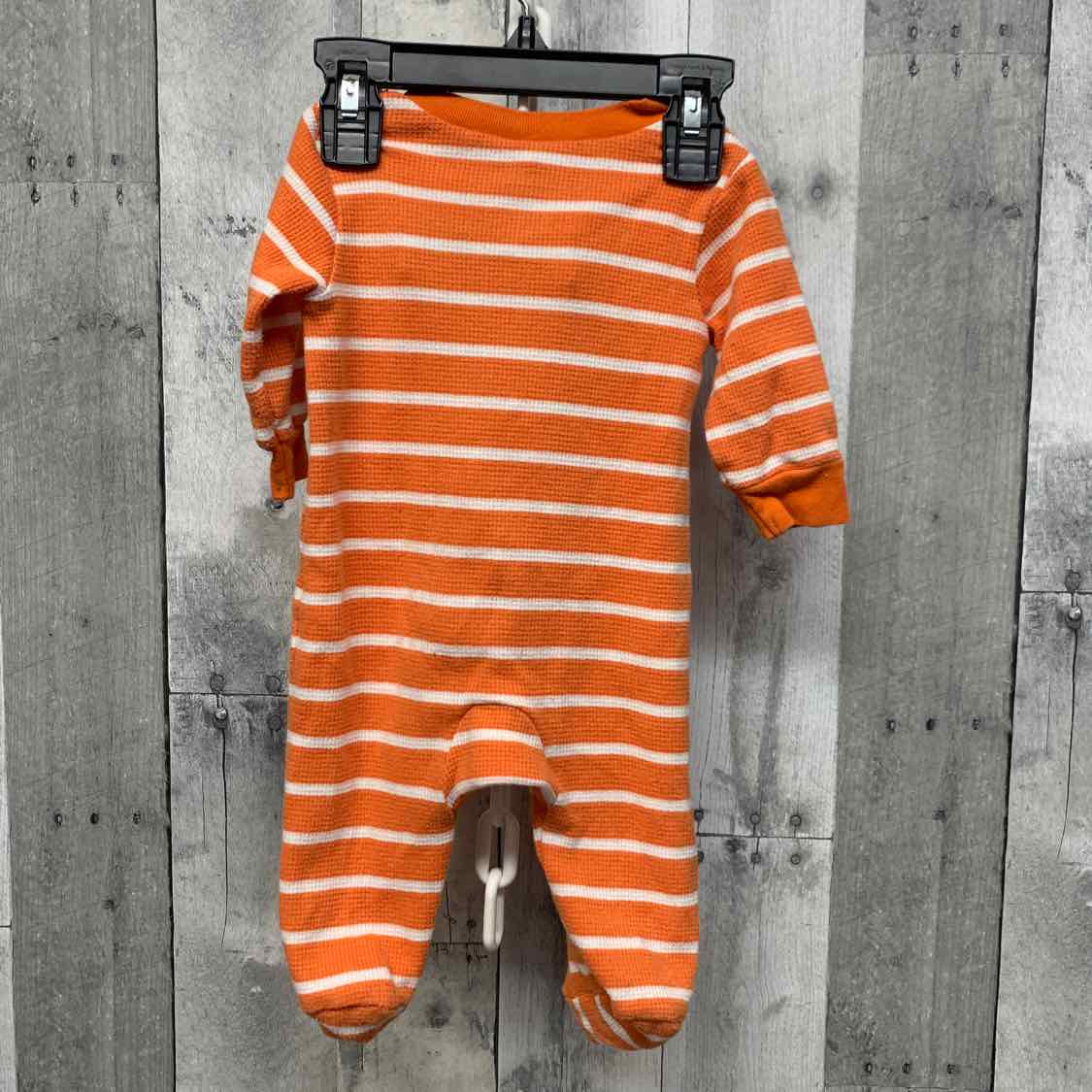 Size 3 Months Orange/White Just One You Footy PJs