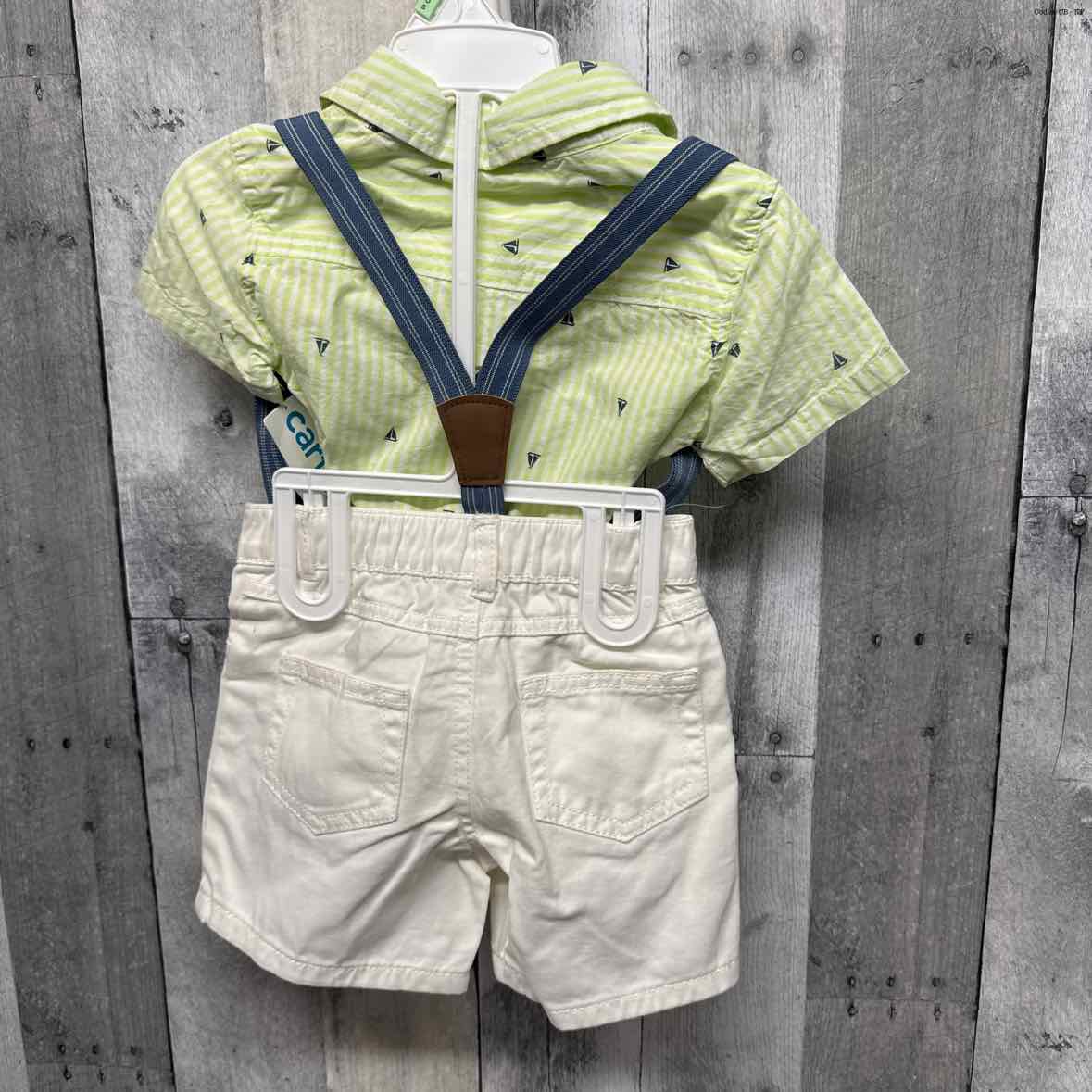 Size 18 Months Green/White Carter's Shirt/Shorts