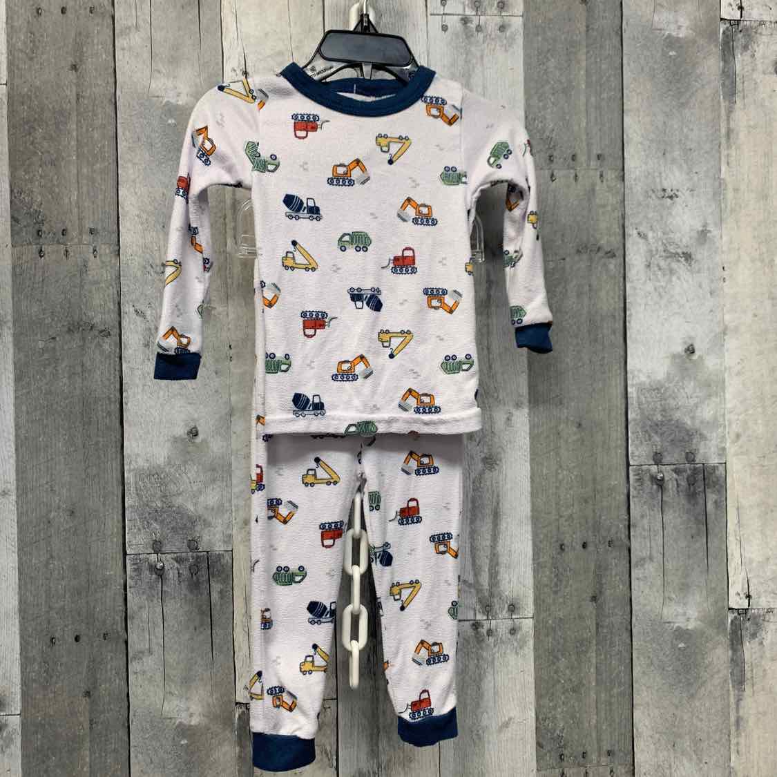 Size 18 Months White Print Mid Brand 2pc PJs