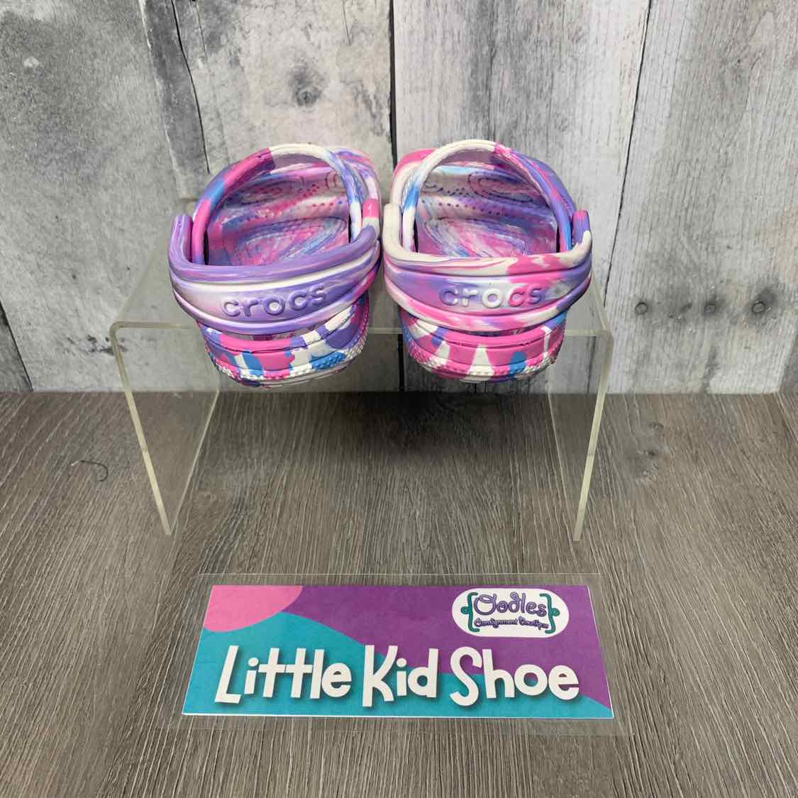 Size 6 Purple/Pink Crocs Sandals