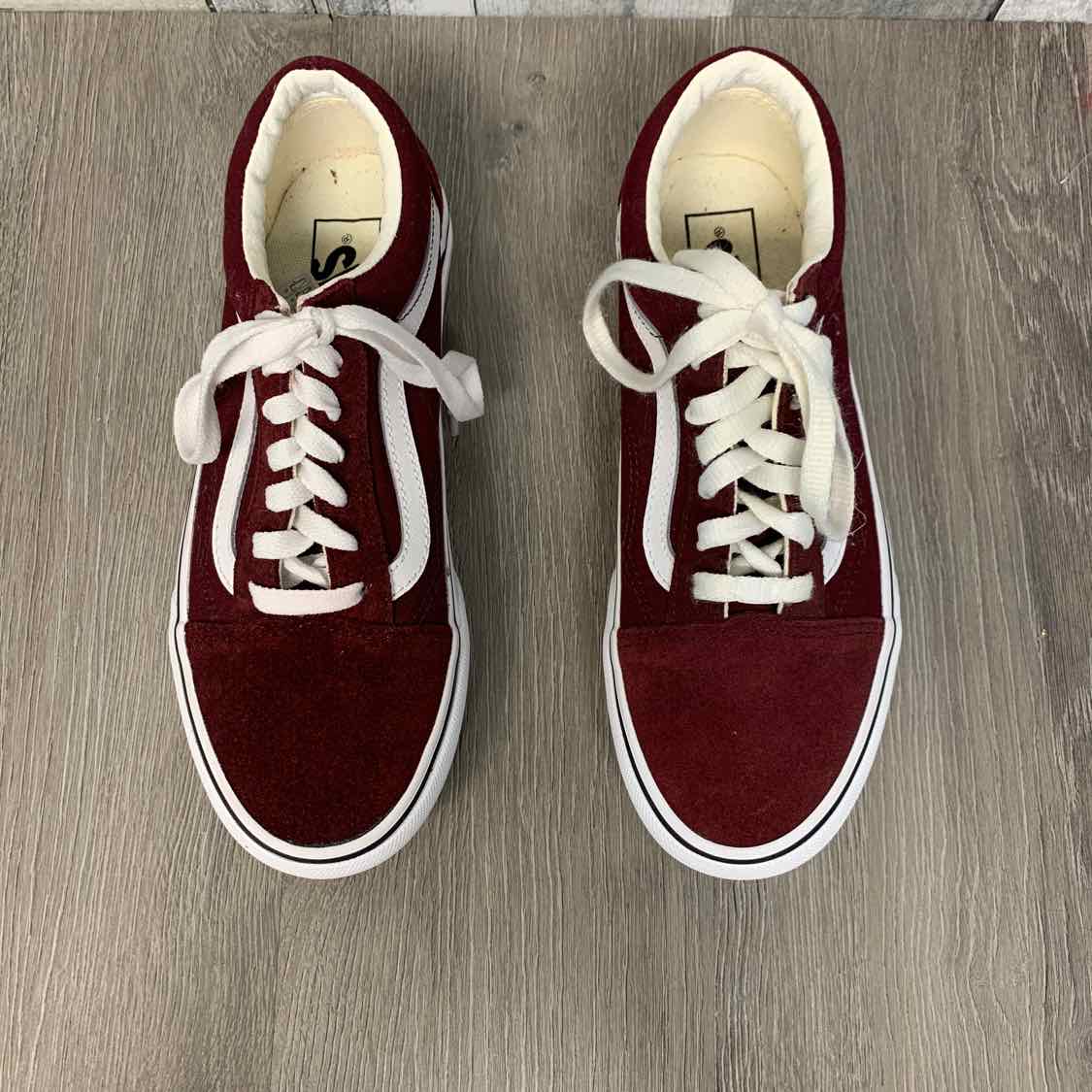 Size 7 Burgundy Vans Sneakers