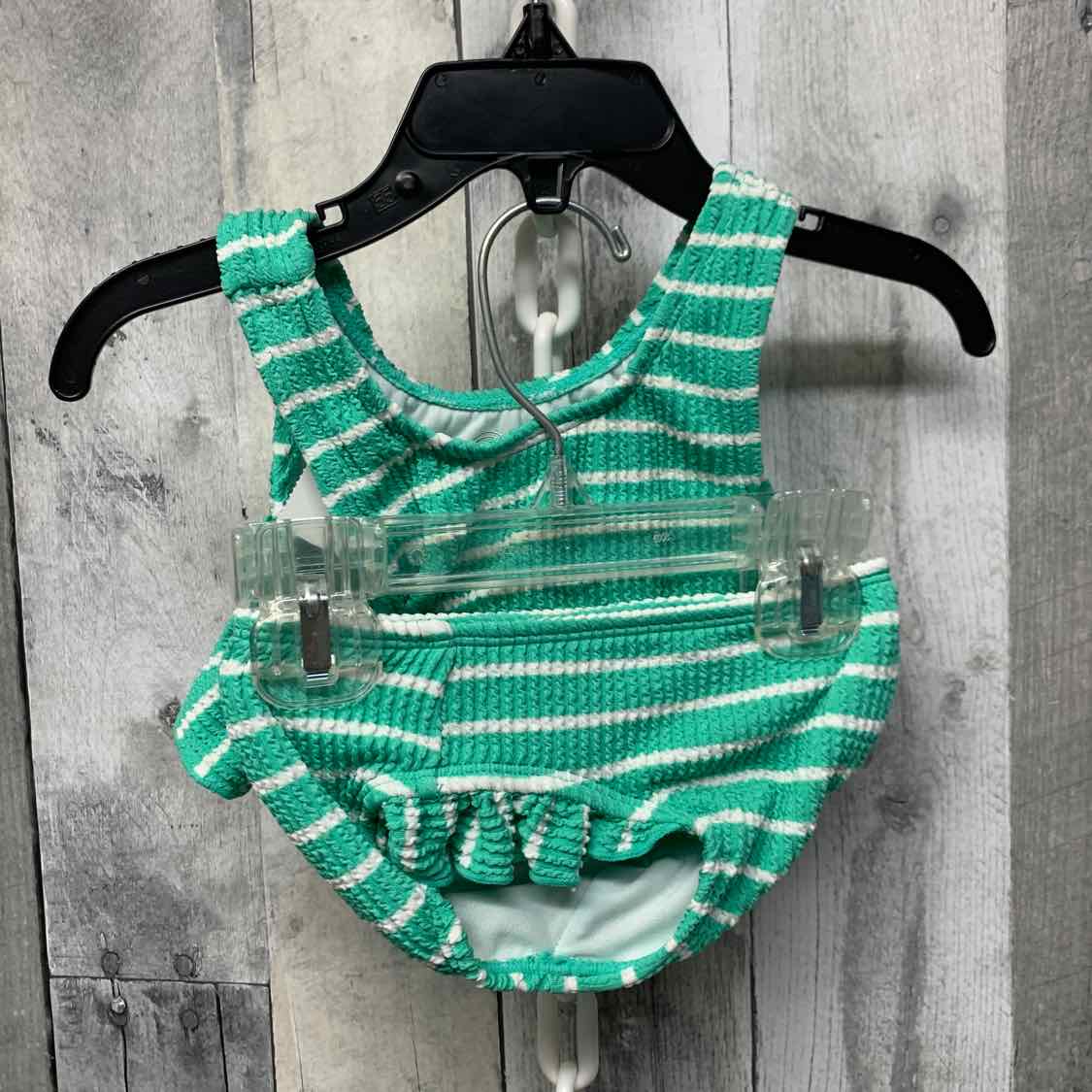 Size 18 Months Green Print Wonder Nation Swim Suit - 2pc+