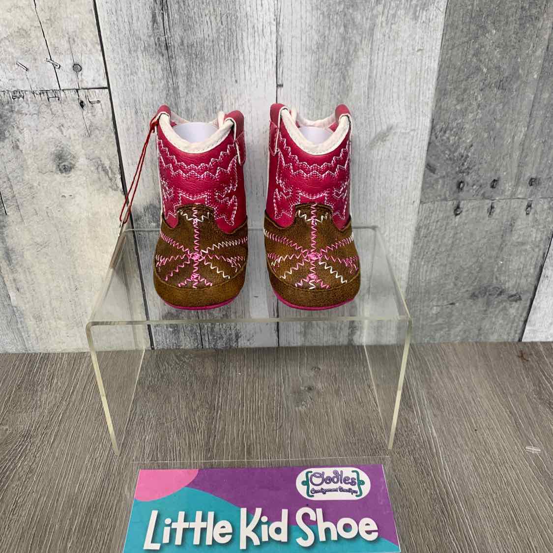 Size Newborn Pink/Brown Ariat Boots