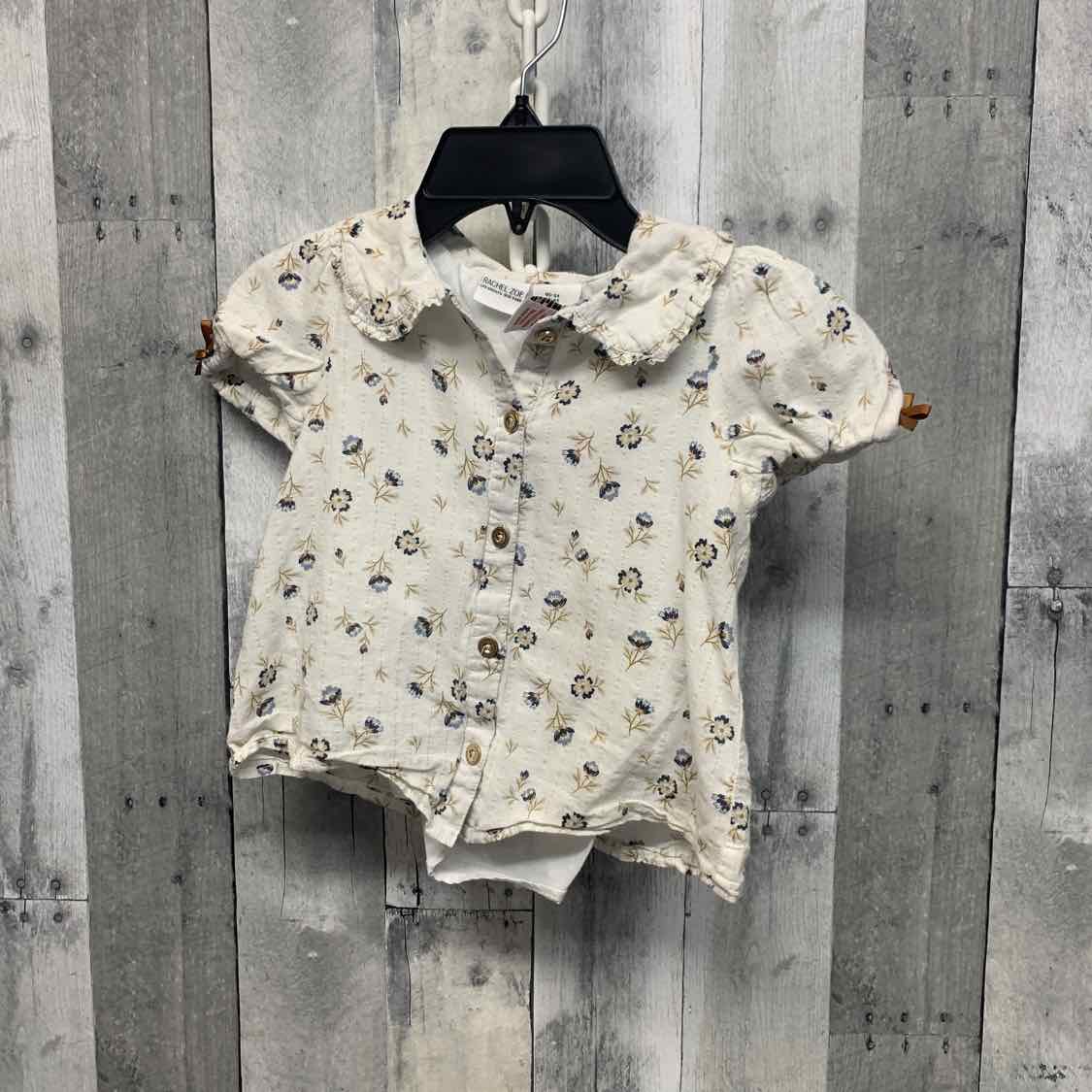 Size 5T White Floral Print B Brand T Shirt