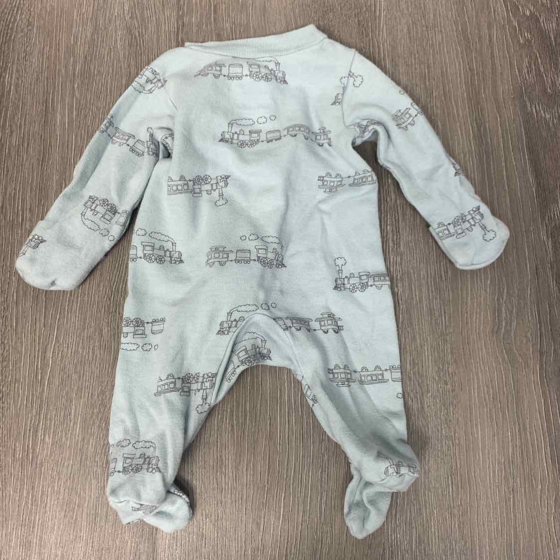 Size Preemie Blue Print Carter's Footy PJs