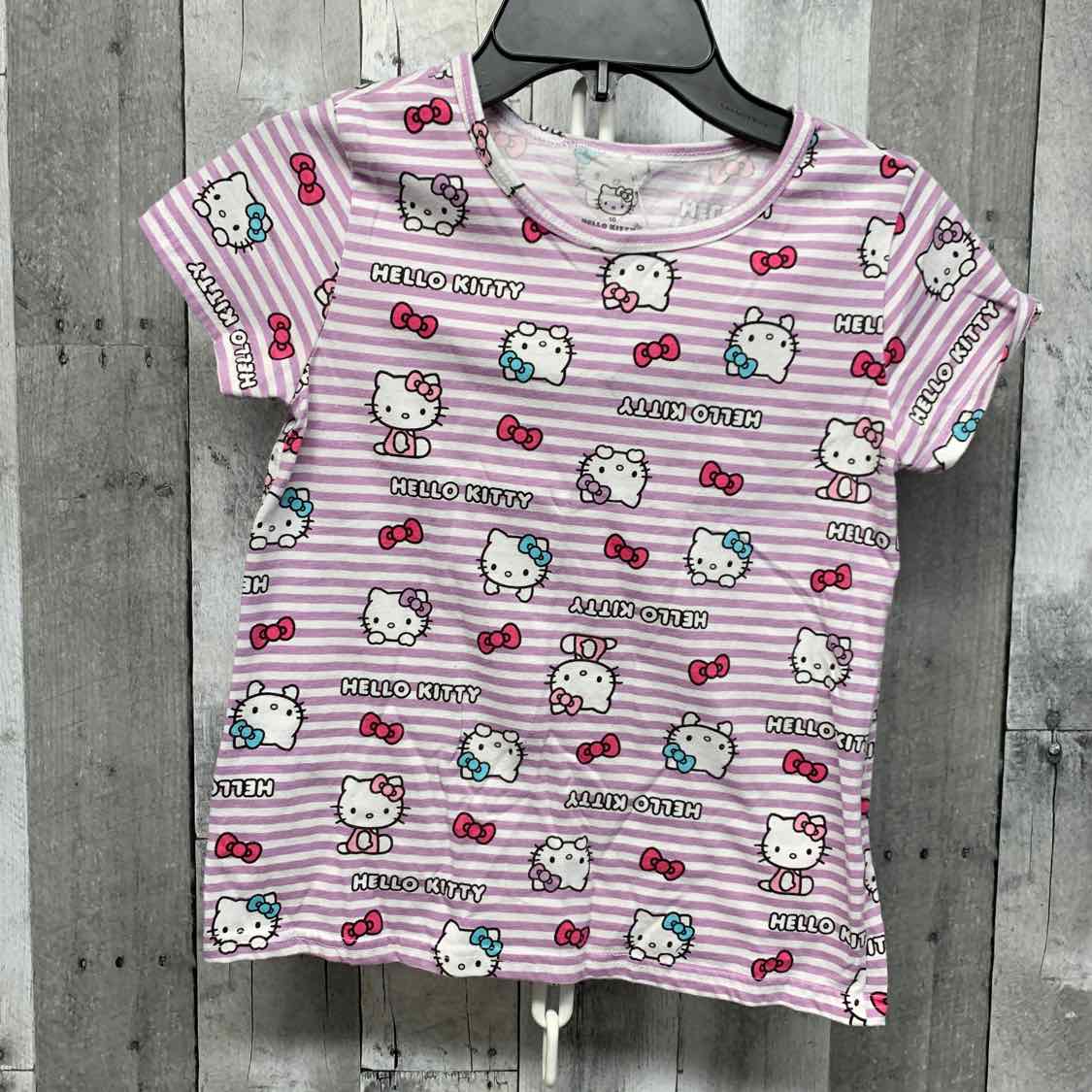 Size 10 Purple Print Hello Kitty T Shirt