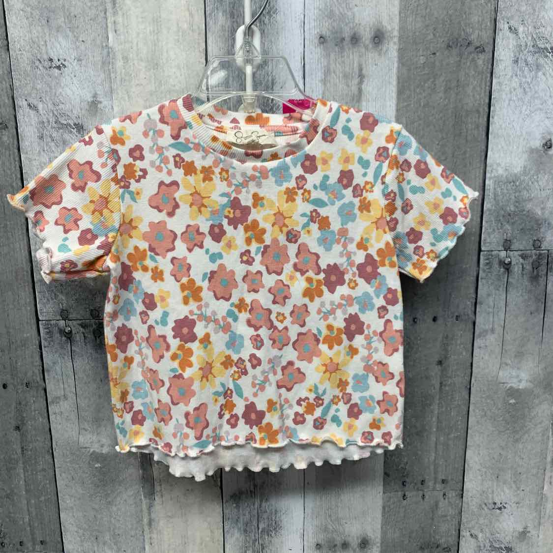 Size 5 White/Pink Jessica Simpson T Shirt