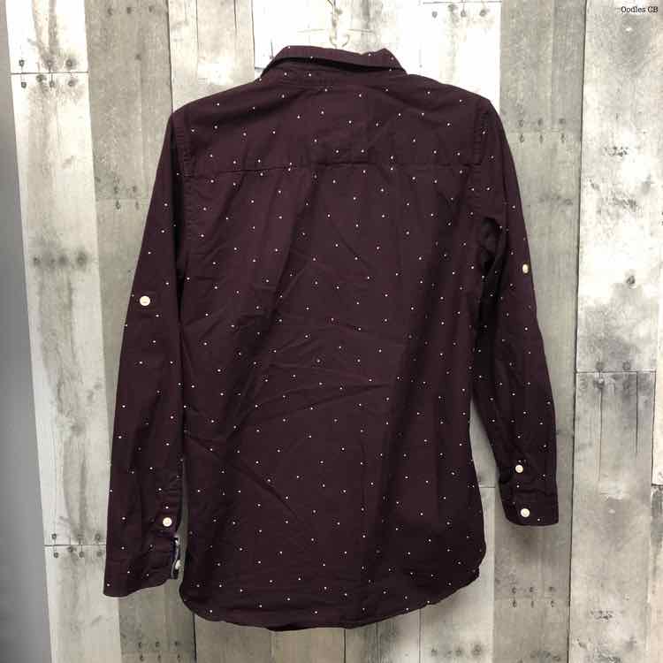 Size 13/14 Burgundy B Brand LS Button Up