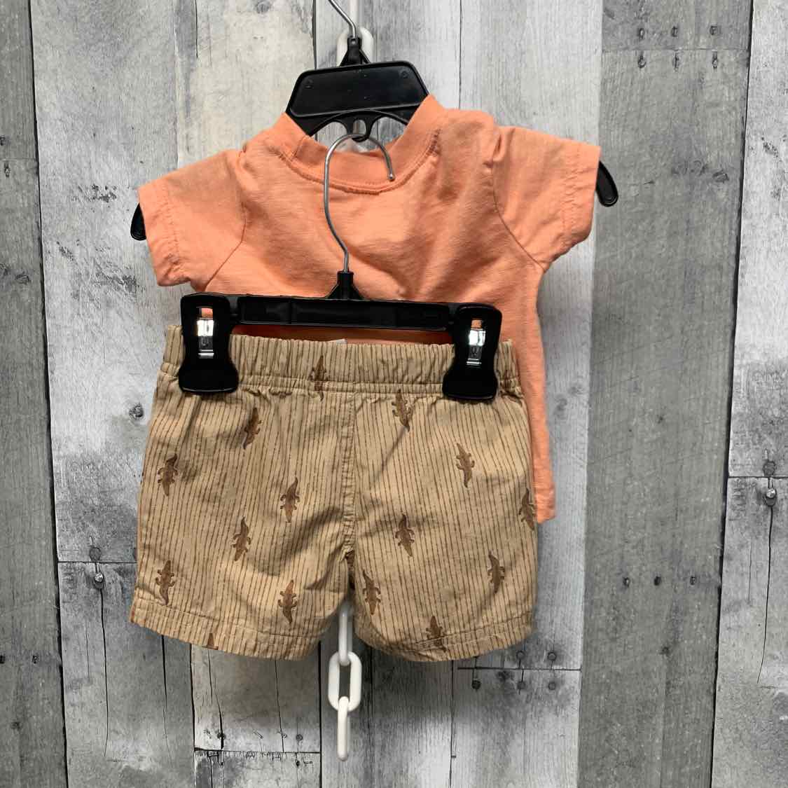Size 3-6 Months Orange/Tan Carter's Shirt/Shorts