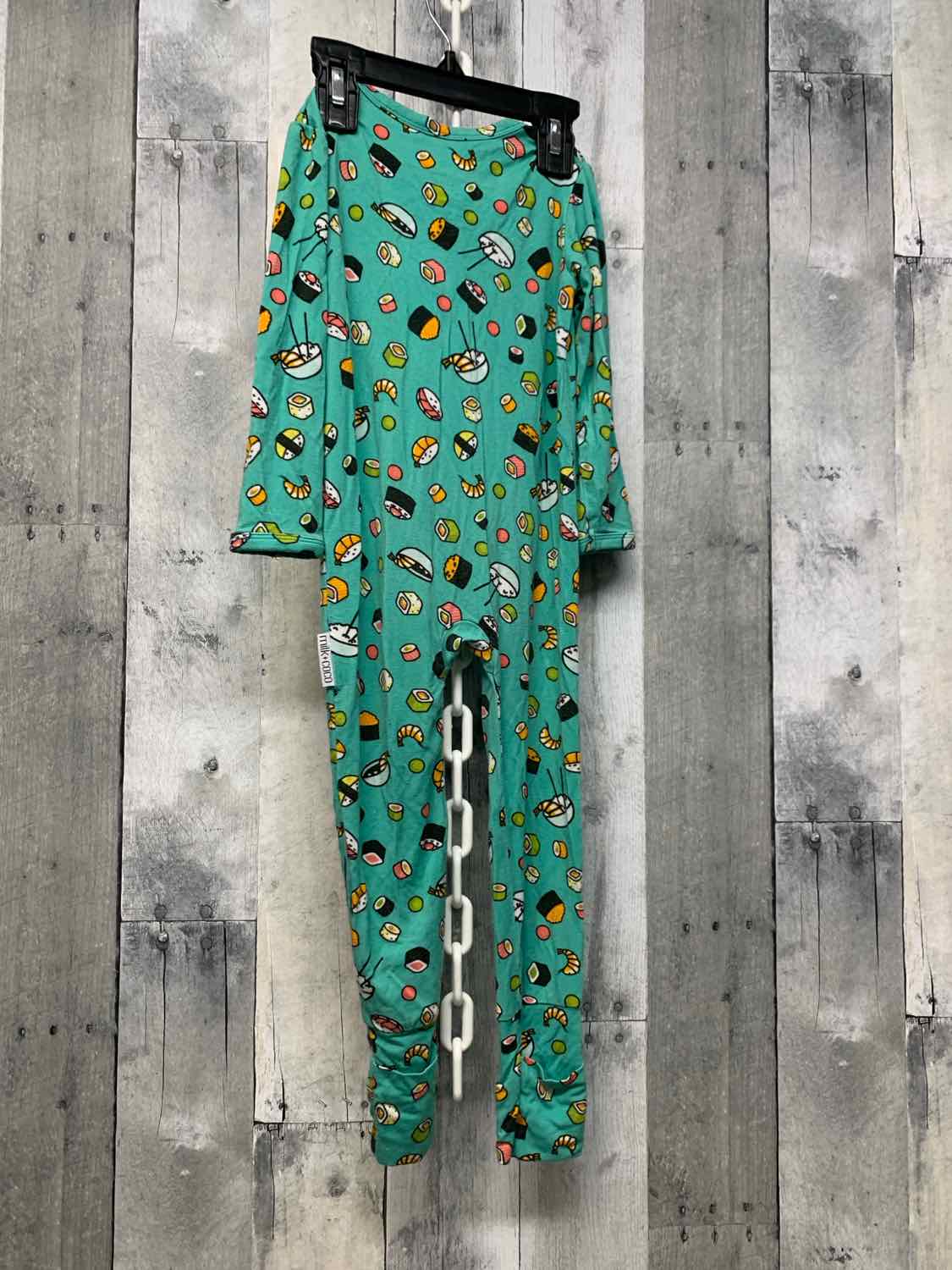 Size 18-24 Months Teal Print Bamboo Footy PJs