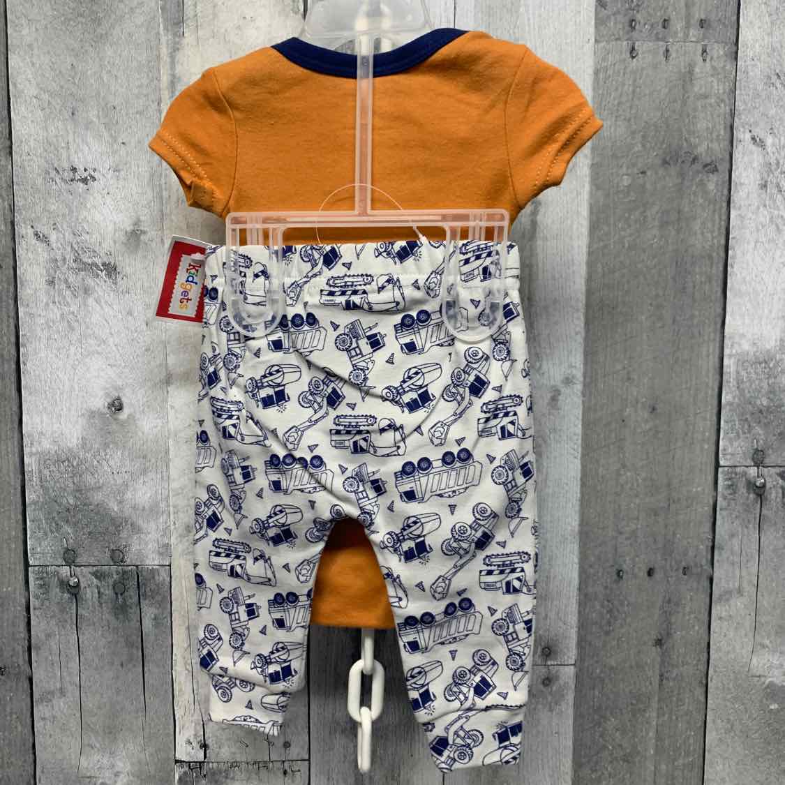 Size 0-3 Months Orange/Navy Kidgets Shirt/Pants