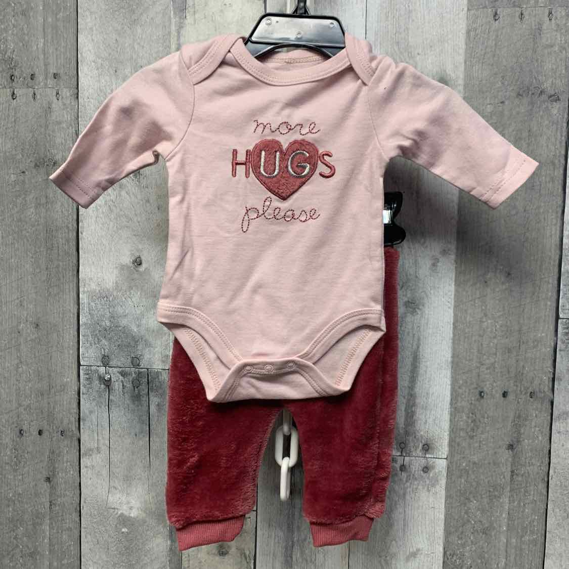 Size 0-3 Months Pink/Purple Bon Bebe Shirt/Leggings