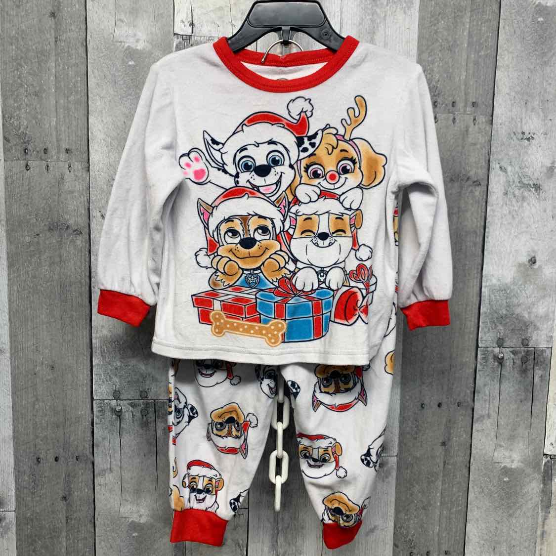 Size 2T White/Red Paw Patrol 2pc PJs