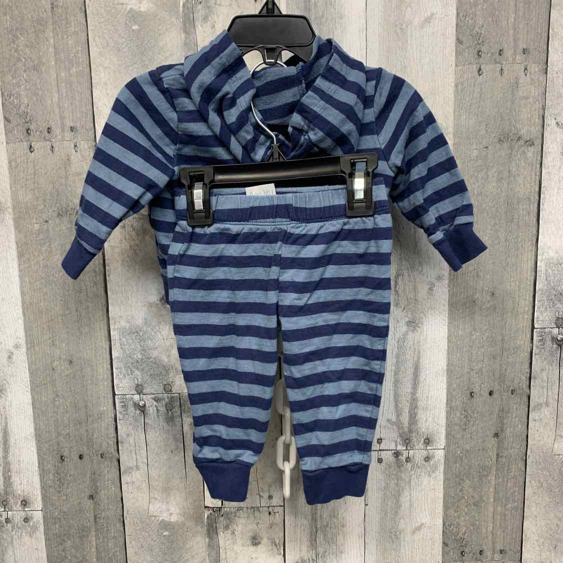 Size 6 Months Blue Striped Carter's Jacket/Pants