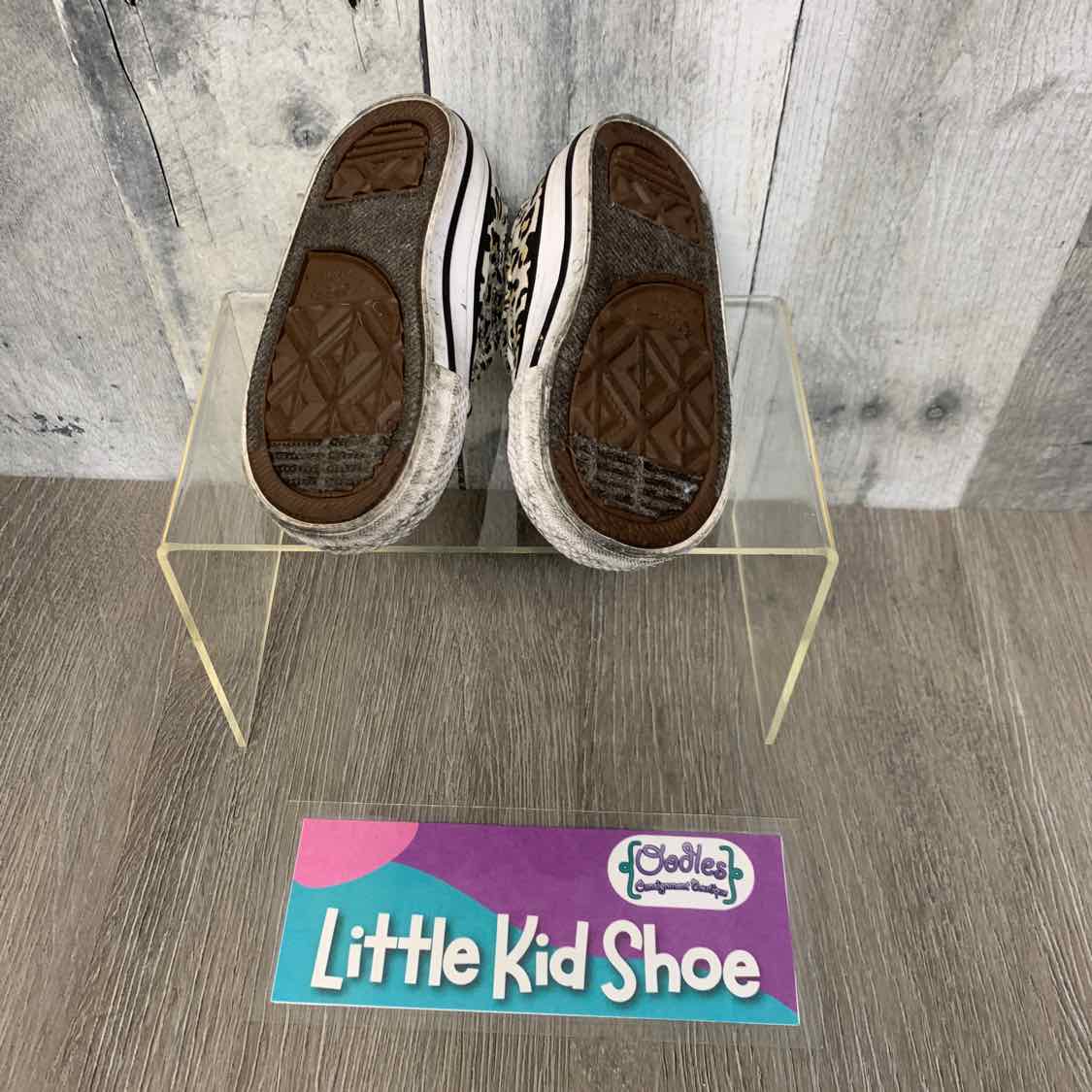 Size 3 Tan Animal Print Converse Sneakers