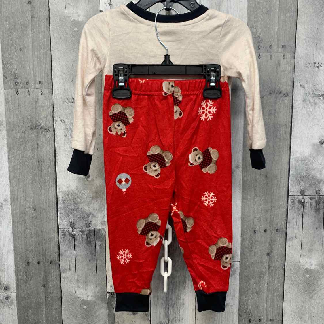 Size 2T Tan/Red Mid Brand 2pc PJs