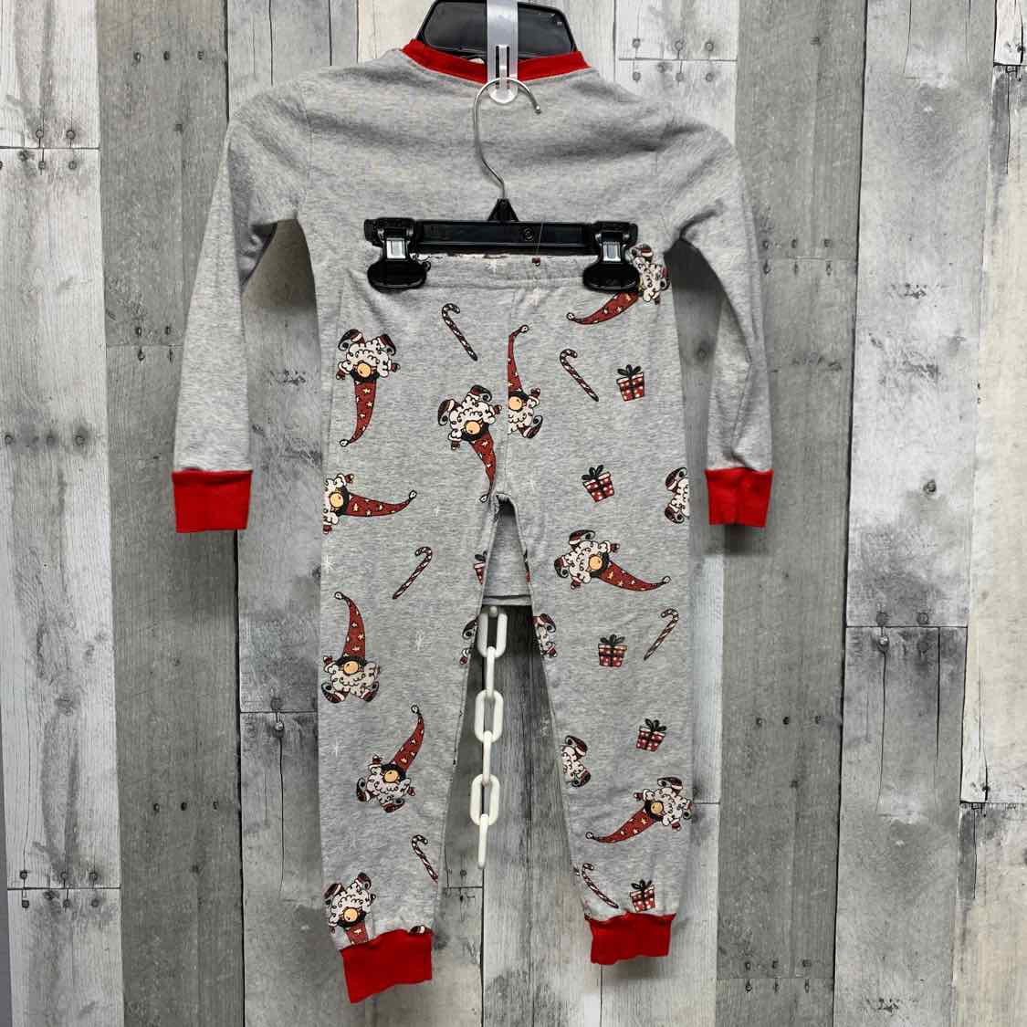 Size 4T Gray/Red Holiday Brands 2pc PJs
