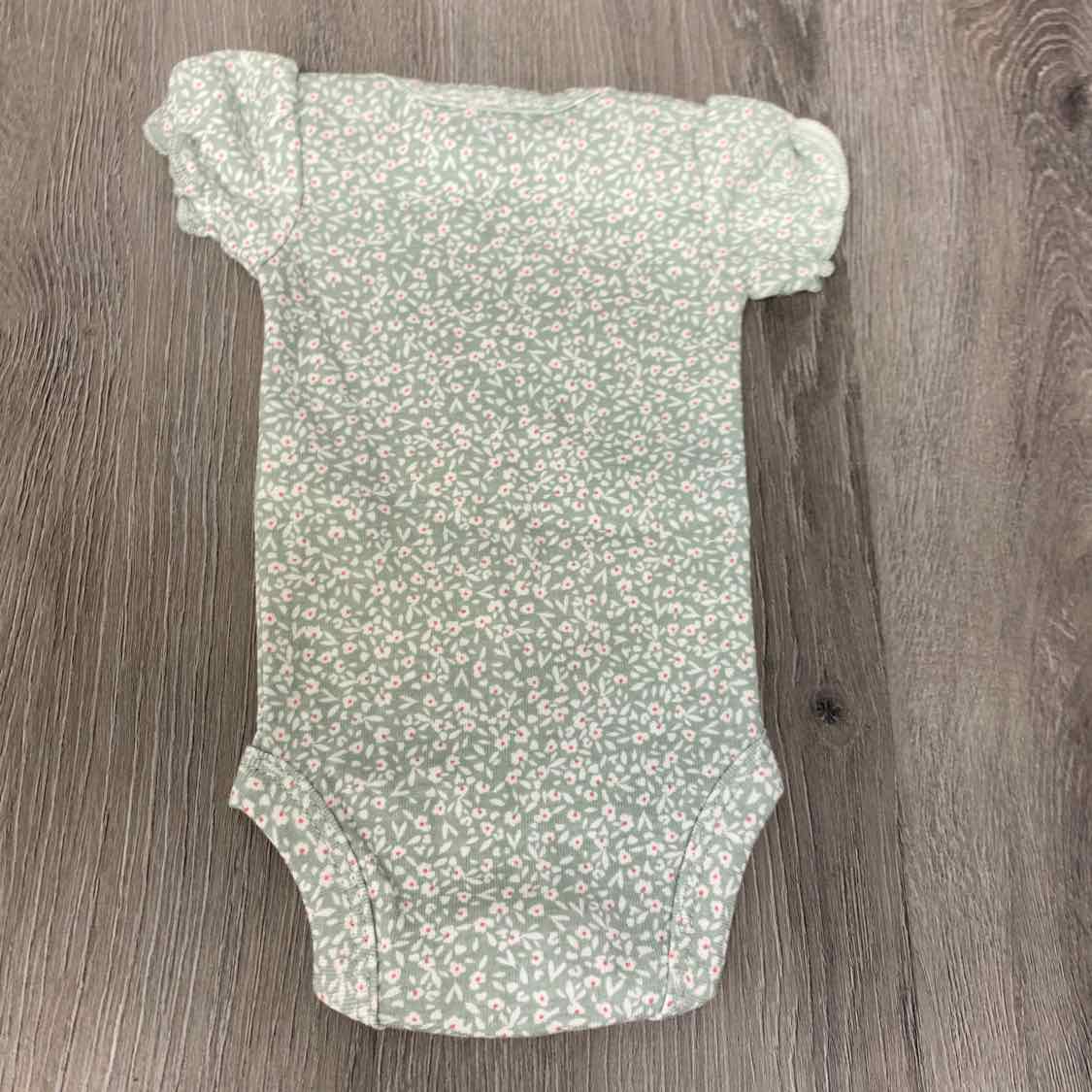 Size Preemie Green Floral Print Child of Mine Bodysuit