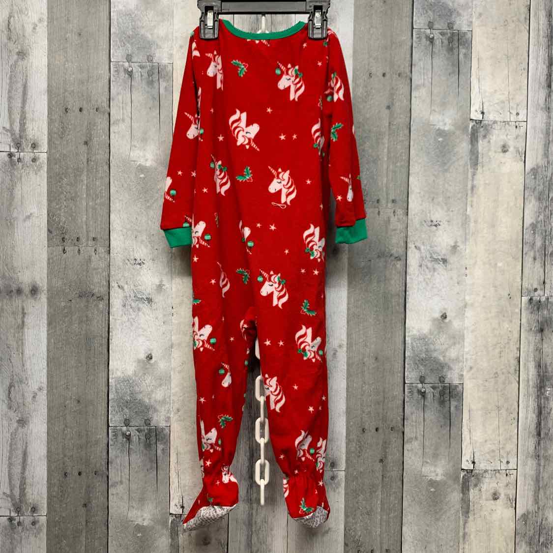 Size 2T Red Print Carter's Footy PJs
