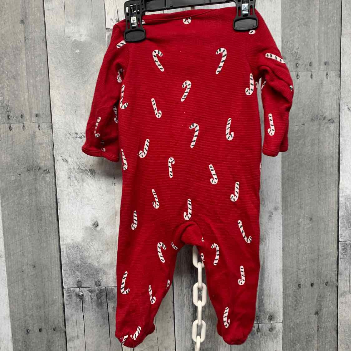 Size 6 Months Red Print Just One You Footy PJs