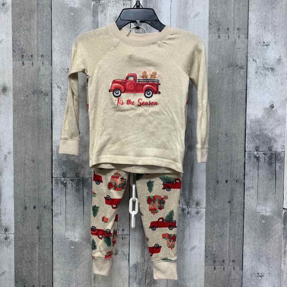 Size 2T Tan/Red Holiday Brands 2pc PJs
