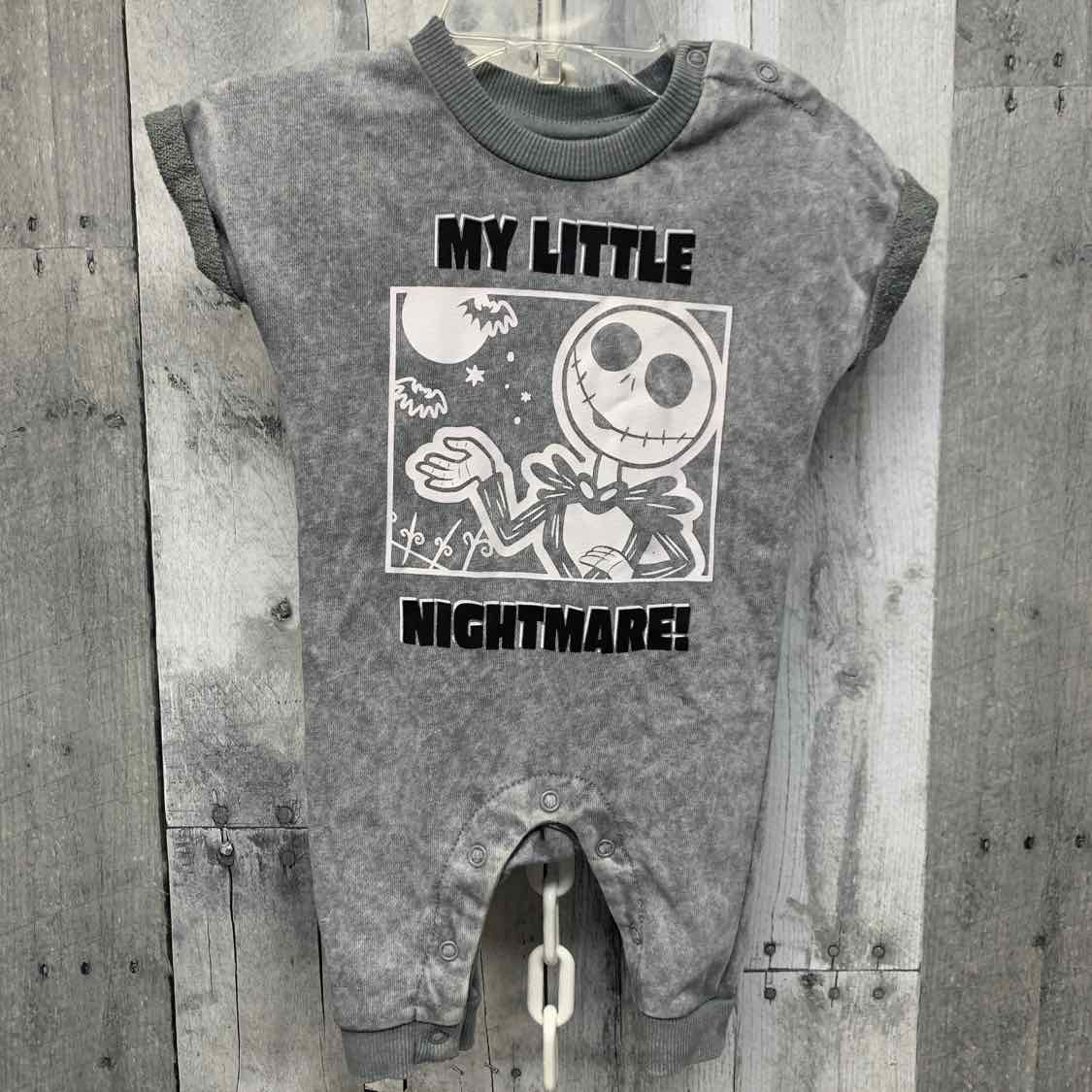Size 0-3 Months Gray Graphic Disney Romper