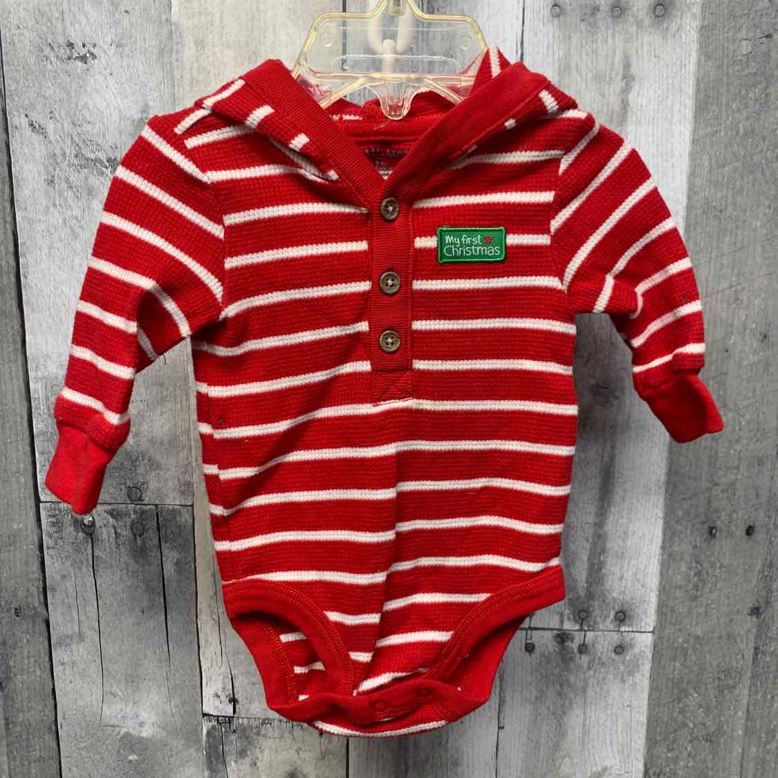 Size 3 Months Red Striped Little Me Bodysuit