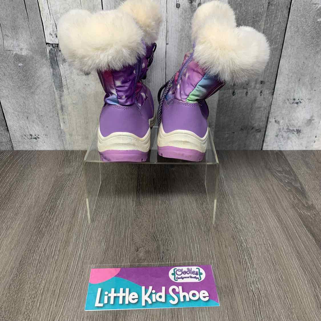 Size 10 Purple/White B Brand Snow Boots