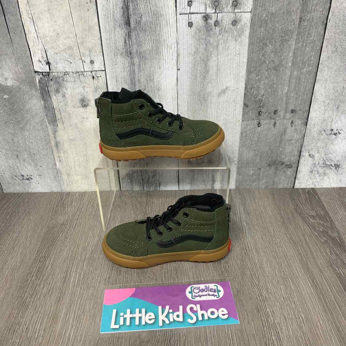 Size 8 Green/Black Vans Sneakers