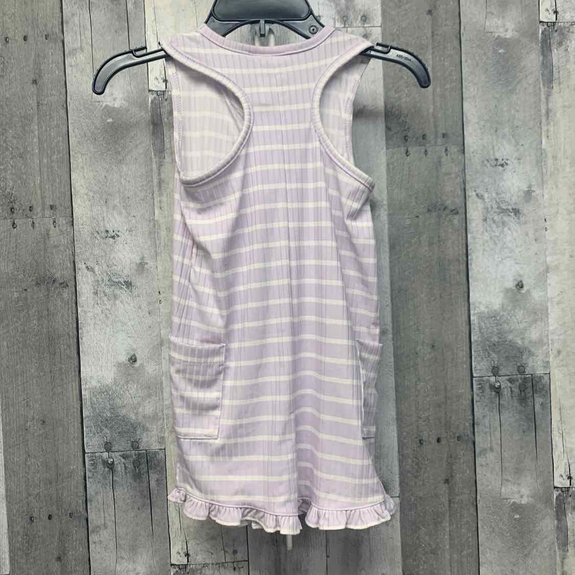 Size 5 Purple Striped Little Lass Romper