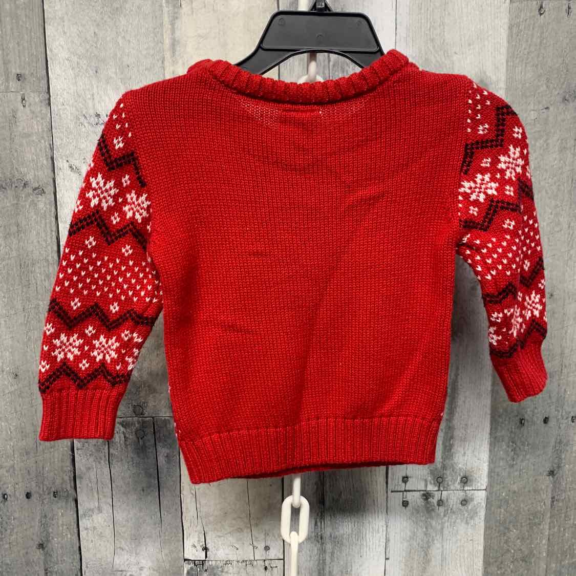 Size 12 Months Red Graphic Holiday Brands Sweater - Outer
