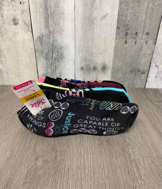 Size Large Black/Pink Justice Socks