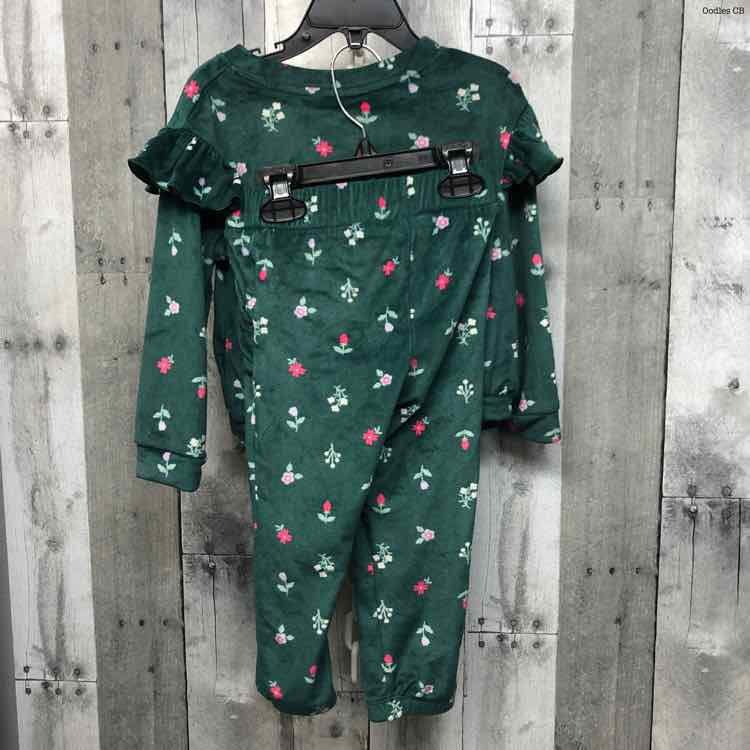 Size 3T Green Print Carter's Shirt/Pants