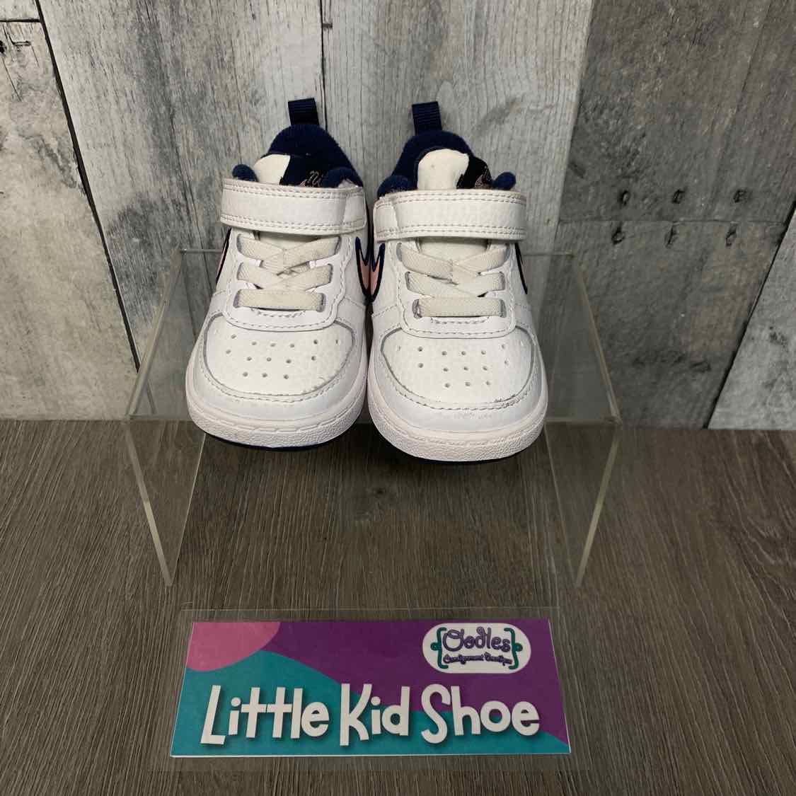 Size 3 White/Navy Sport Brand Sneakers - OodlesCB