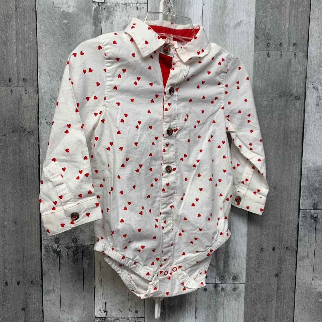 Size 18 Months White/Red Cat & Jack Bodysuit