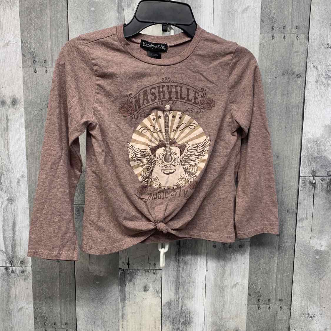 Size 7/8 Brown Graphic Kandy Kiss Long Sleeve Shirt