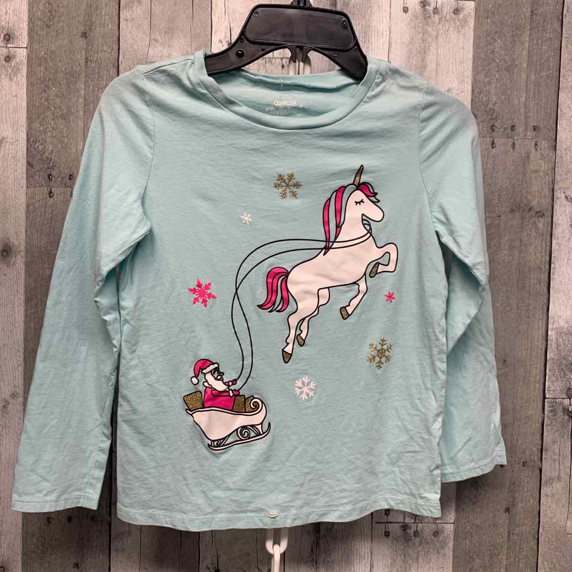 Size 8 Blue Graphic Osh Kosh Long Sleeve Shirt