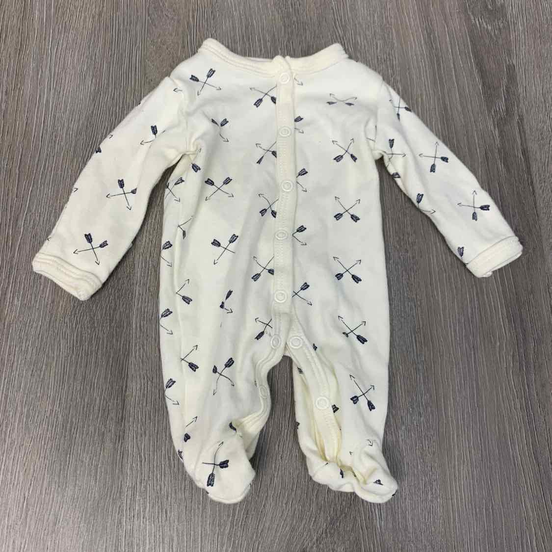 Size Preemie White/Blue B Brand Footy PJs - OodlesCB