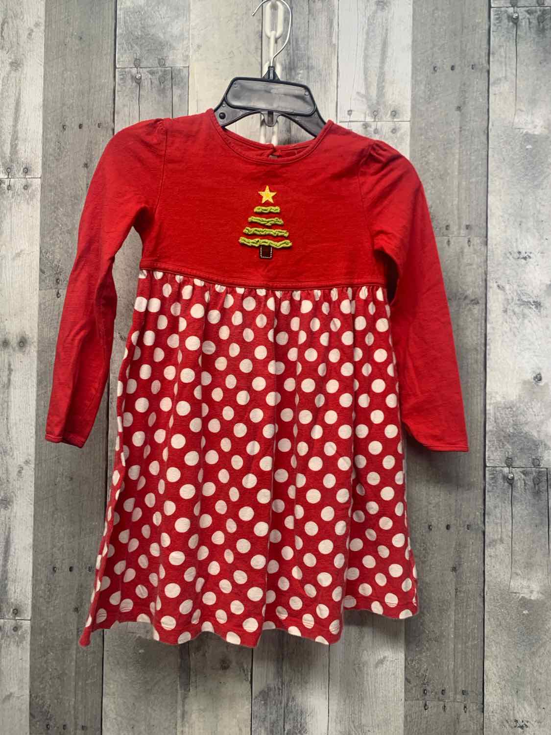 Size 6 Red/White Mid Brand LS Dress
